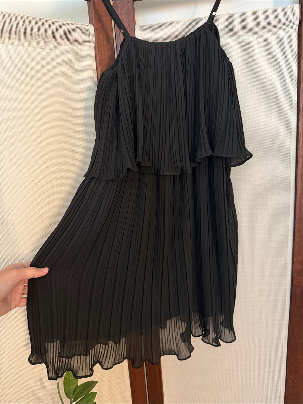 Pink Lily Black Pleated Mini Dress